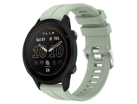 Correa para Garmin Forerunner 955 22 mm Correa de reloj de silicona de color sólido verde claro VENISYMLIS