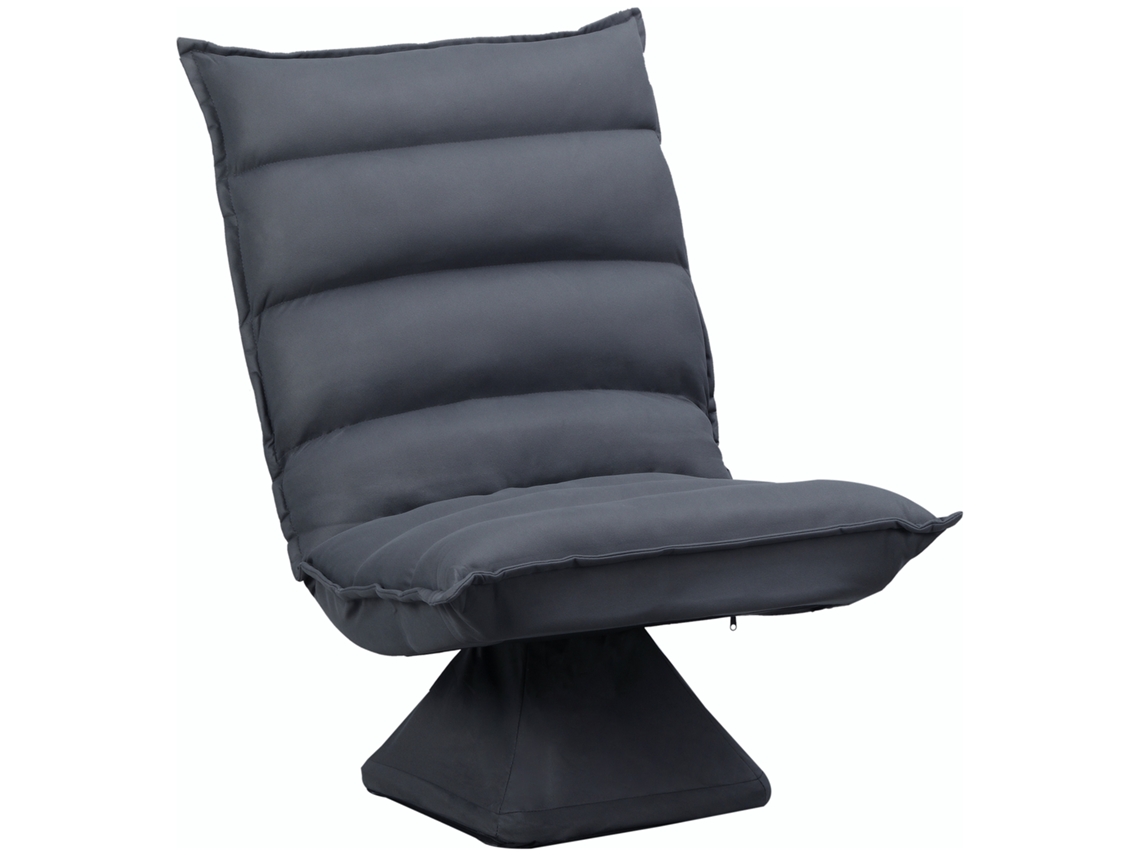 Sillón Reclinable/sofá De Suelo Con 5 Posiciones Y Rotación De 360°, Color Gris Oscuro.