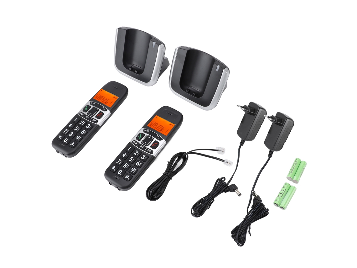 Telefone Sem Fio Dect 6.0 Com 2 Fones De Ouvido, Alto-falante, Botões Grandes Para Lar E Escritório Eu