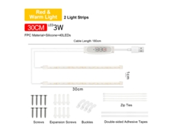 Tira de luces LED para plantas de interior con luz roja y 3000k, 4 niveles de brillo y temporizador inteligente de 24 horas, conexión USB Plug and Play.