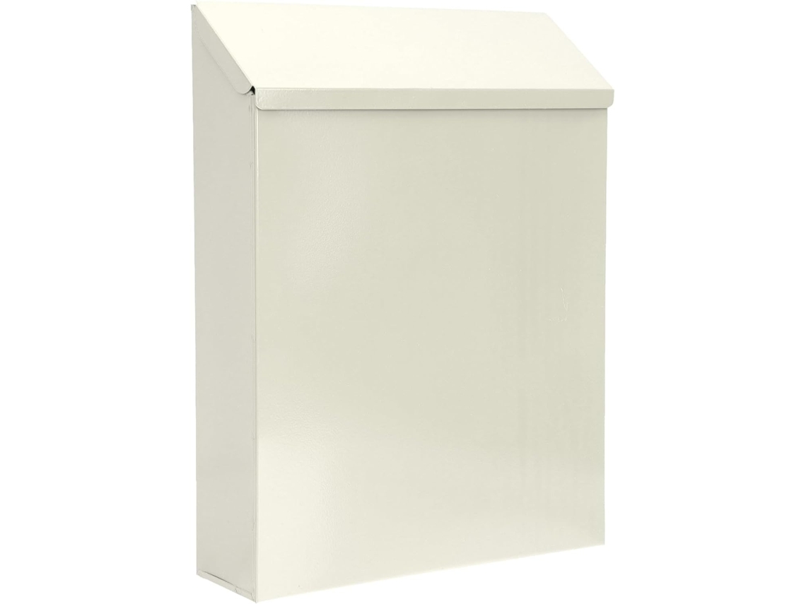 Buzón De Pared De 30x23x6 Cm, Estilo Rústico, Blanco, Con Cerradura.
