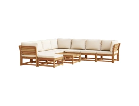 Conjunto 9 de muebles jardín VIDAXL con cojines madera maciza acacia