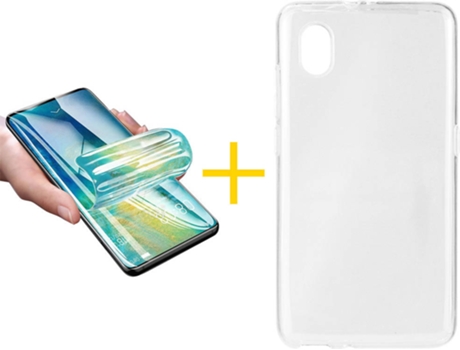 Carcasa + Protector de Pantalla para Alcatel 1B 2020 ACCETEL Transparente Claro
