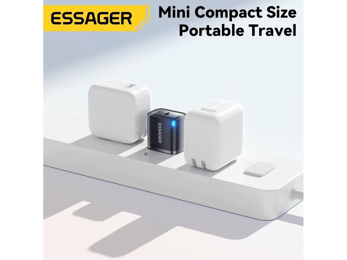 Cargador Usb Pd Essager Es-cd52 De 30 W Con 1 Puerto Usb-c Pd3.0 Qc3.0 Fcp Scp Bc1.2 Ip2.4a, Adaptador De Pared De Carga Rápida