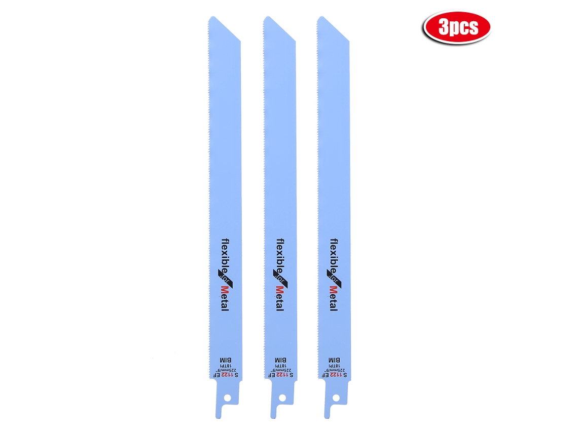 Kit de 3 hojas de sierra recíproca para metal (18 tpi)