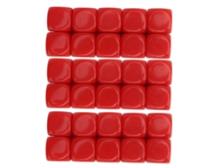 Conjunto De 30 Dados Em Plástico Branco Com Bordas Arredondadas De 16mm 6 Lados Para Jogos Festas Diy Ensino Matemática Vermelho