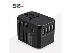 Adaptador De Tomada De Fonte De Alimentação Internacional Multifuncional Preto GERTIZ