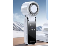 Ventilador De Cuello Portátil (blanco) - Ahorro De Energía - Refrigeración Silenciosa De Varias Velocidades - Pantalla Digital