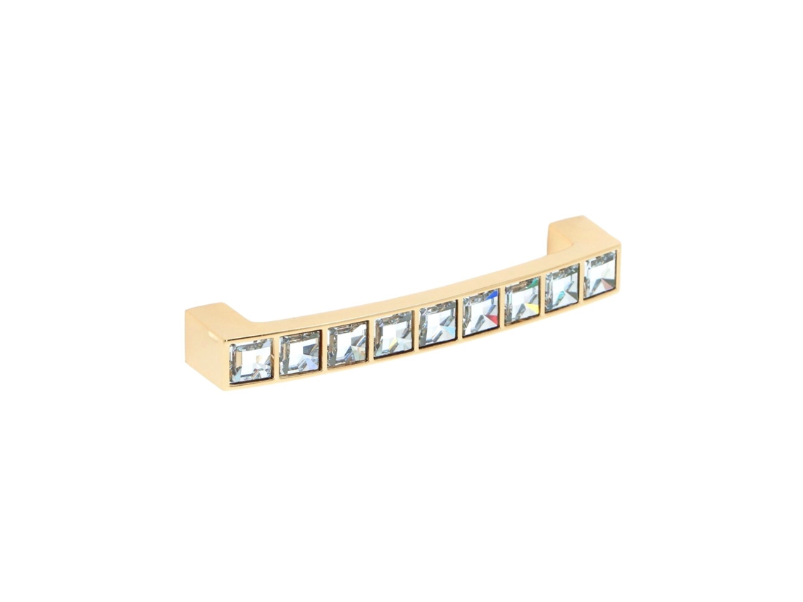 Tirador Para Mueble De Zamac Y Cristal Distancia Entre Ejes De 96 Mm Chapado En Oro Lote De 6mm