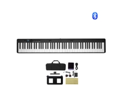 Teclado de piano plegable Succebuy con soporte portátil, 88 teclas, Bluetooth y MIDI