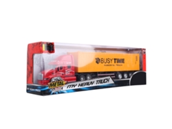 Ats-juguete De Camión Contenedor Con Retroceso, Luz Y Sonido, Modelo De Vehículo Para Niños (rojo Amarillo)
