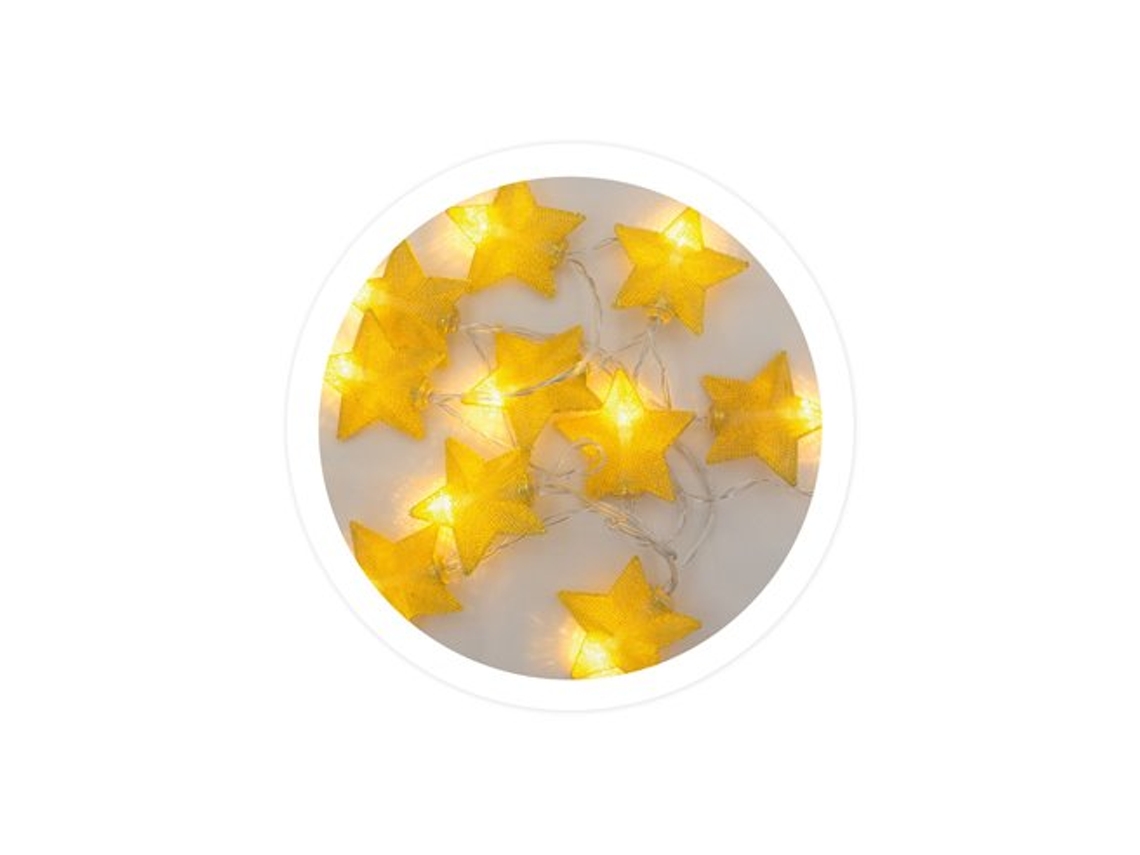Estrellas Led Doradas 1 35M 2Xaa GSC Luz Cálida