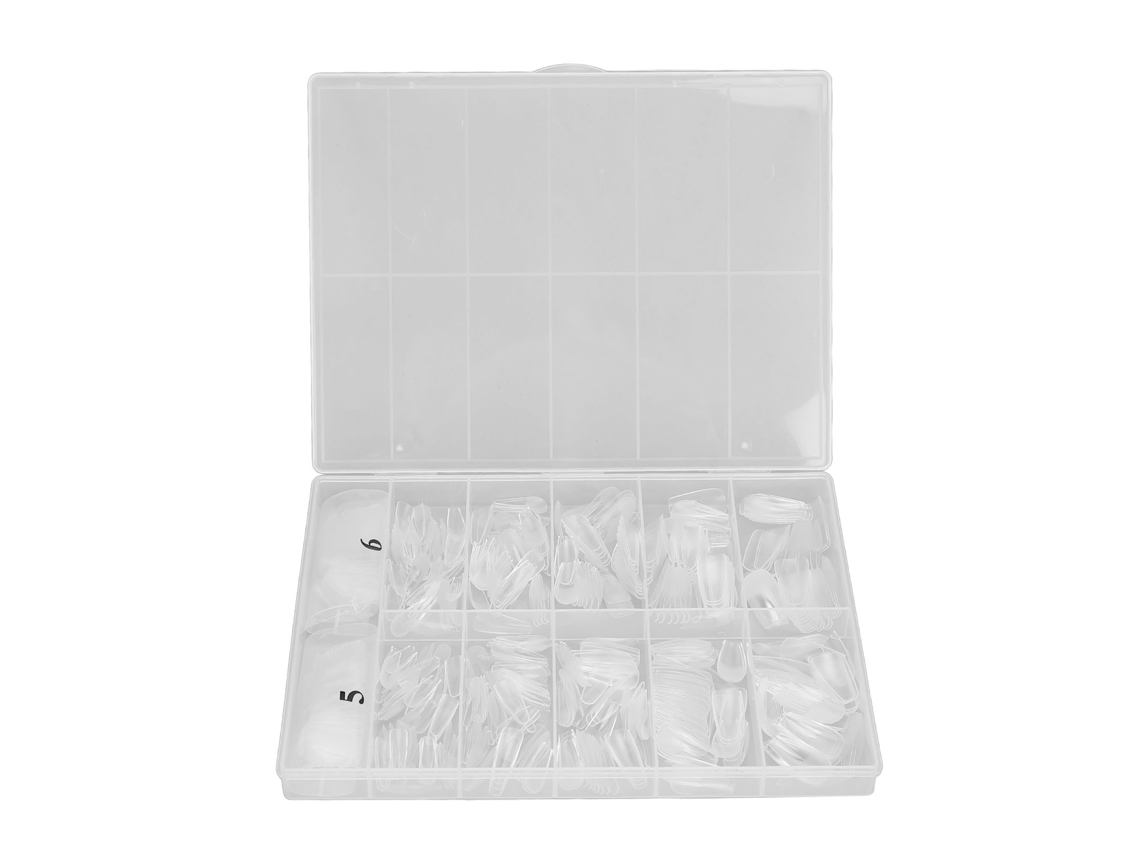 Uñas postizas transparentes semimate ultrafinas Rebe-504 para uso en salón y en casa - Tipo 12
