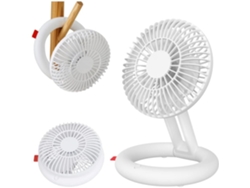 Ventilador De Escritorio Plegable - Recargable Por Usb - Base De Anillo - Funcionamiento Silencioso - Tres Velocidades De Ventilador