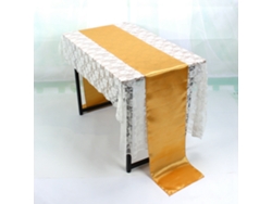 VYLARA Toalha de mesa dourada 30x275cm para banquete de casamento.