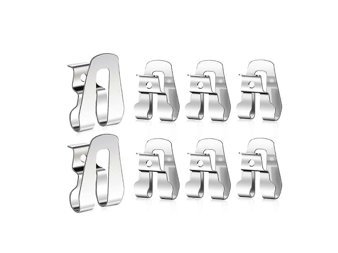 8 Clips De Cinturón Para Herramientas Ryobi Ridgid 18v, Ganchos De Acero Inoxidable 304 Con Tornillos, Compatible Con Makita Dewalt Plata