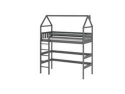 Cama Infantil FURNLUX Gloria (Grafito, Madera Maciza - 98X198X227 Cm / 90X190 Cm)