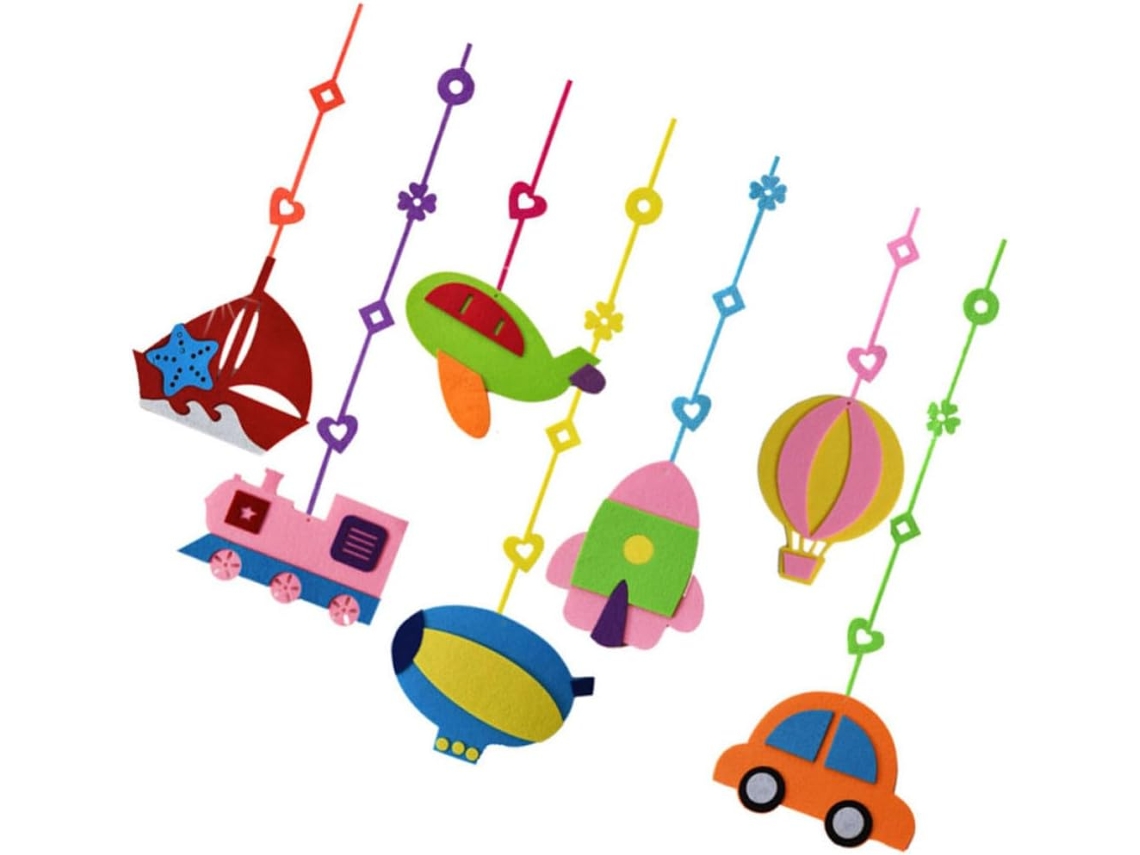 Piezas Adornos Colgantes Fieltro Techo Vehículos Variados Decoración Guardería Fácil Instalar Aula Niño Niña