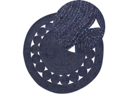 Alfombra BELIANI Koyunlu de Yute Azul 120x120