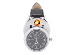 KOFIHETY Encendedor sin llama recargable por USB, a prueba de viento, con reloj de pulsera, regalo moderno para hombres
