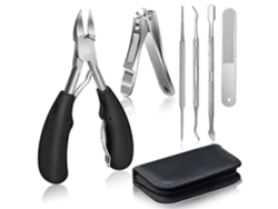 Tijeras De Uñas Para Uñas Gruesas Y Encarnadas Para Adultos Mayores - Acero Inoxidable Con Mango Antideslizante Y Lima De Uñas (negro)