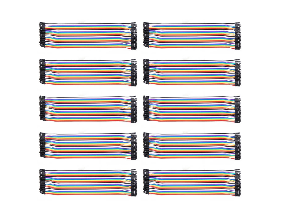 10 Piezas Cable Puente Hembra-hembra 2.54mm 20cm Componentes Electrónicos