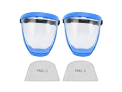 2026-2pcs Visera Facial Protectora Transparente Reutilizable Con Cinta Elástica Y Almohadillas De Algodón Filtro Niño Azul Blanco
