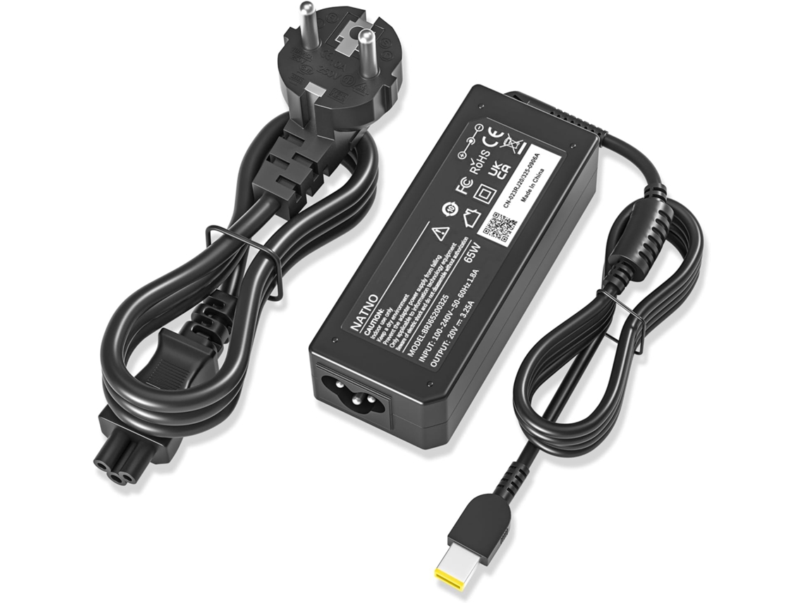 ZRUXE Cargador para Lenovo Thinkpad X1 65W 20V 3.25A-Negro