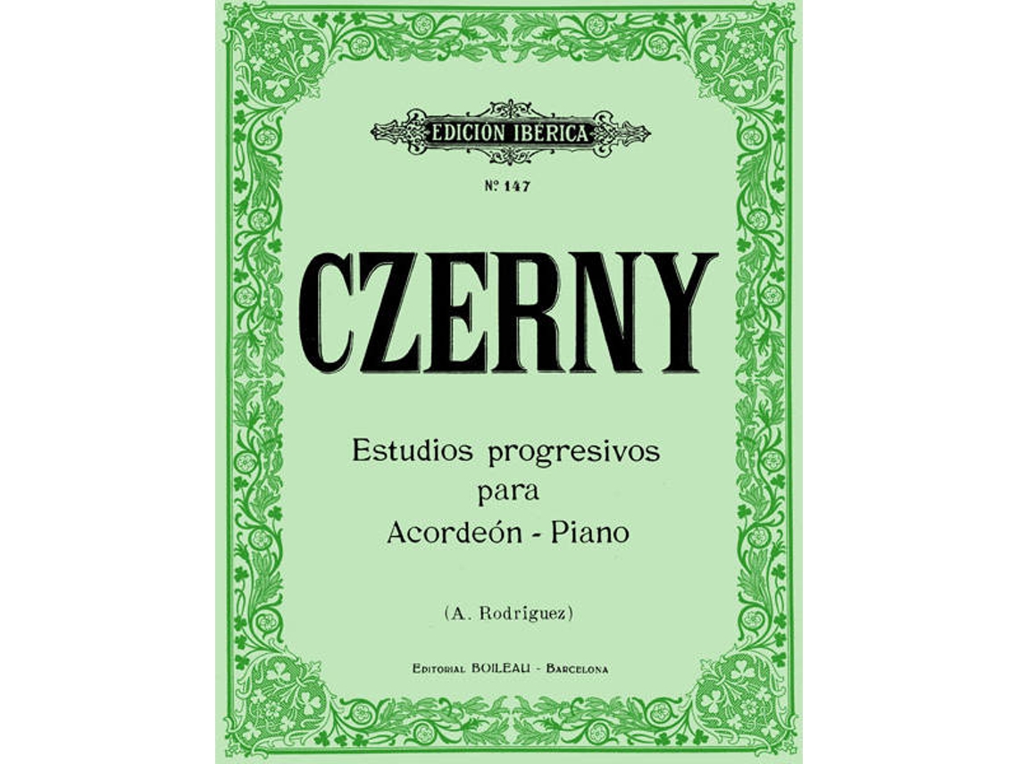 Libro Estudios Para Acordeón-Piano de Carl Czerny (Español)