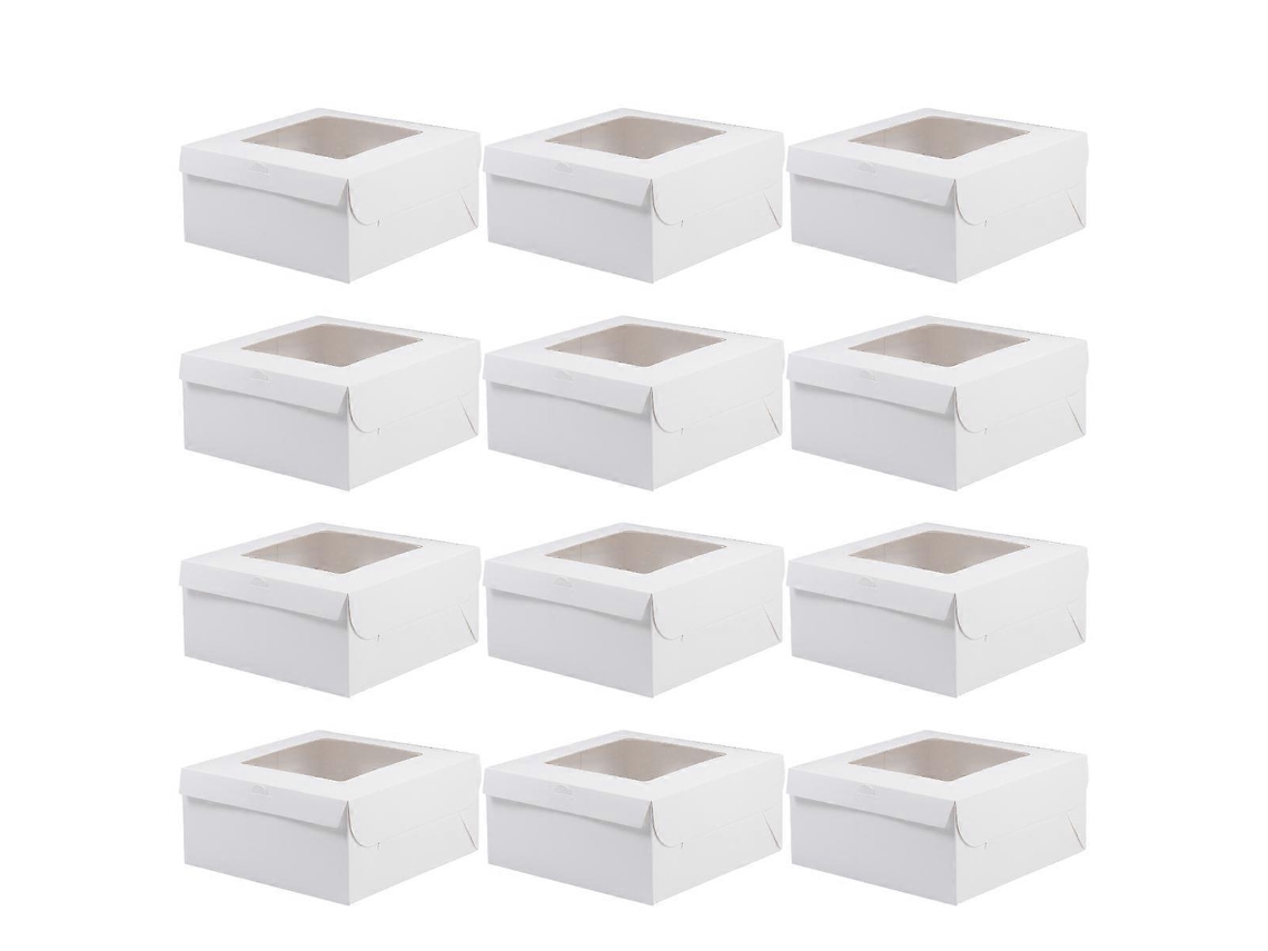 Juego de 12 cajas de papel kraft para cupcakes y muffins con ventana, ideales para regalar, hornear y viajar. Hengjian