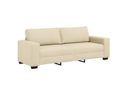 Maison Exclusive - Sofá De 3 Plazas Color Crema, 220x77x82 Cm, De Tela