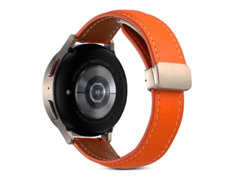 Correa de piel auténtica liberación rápida de 22mm con hebilla para Realme Watch 3/Huami Amazfit GTR 4/GTR 4 Pro - anaranjado