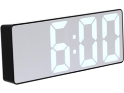 Reloj despertador con espejo LED de 2 piezas, minidespertador, despertador de sobremesa, función silenciosa, material ABS Gokoco