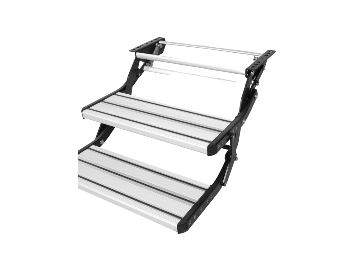 Escalones para autocaravanas, diseño de 2 peldaños, plegables y que ahorran espacio, 2 peldaños