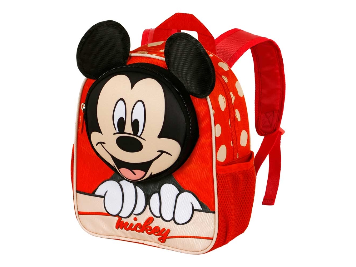Mickey Mouse Bobblehead Mochila Pocket, Rojo
