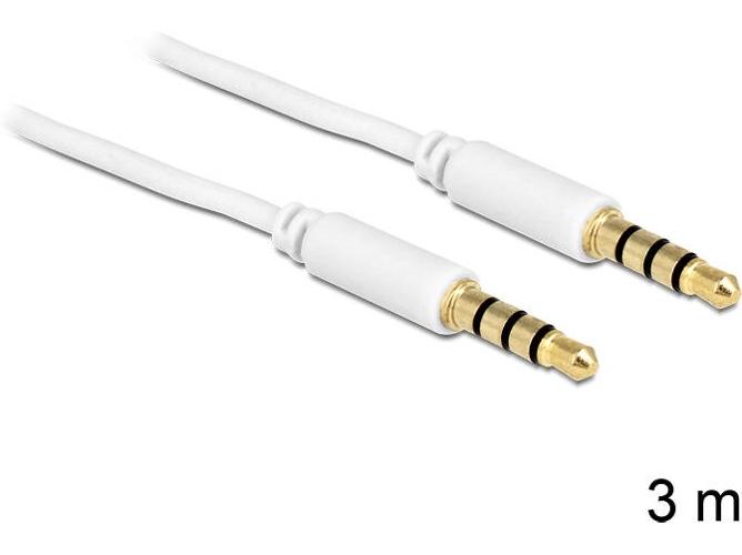 Cable Audio DELOCK (Jack 3.5 mm - 3 m - Blanco)