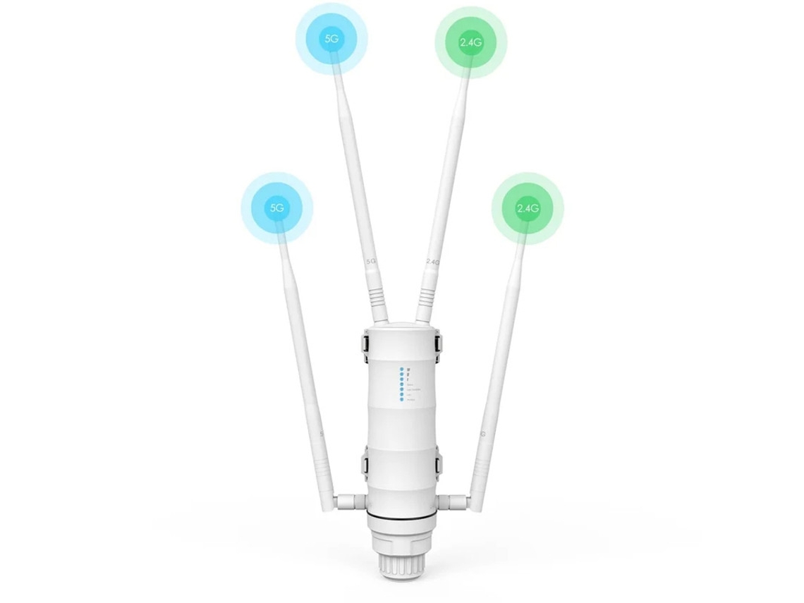 Extensor WiFi para exteriores resistente a la intemperie/punto de acceso inalámbrico/malla con PoE pasivo, repetidor de banda dual 2.4G de alta potencia Yizhood