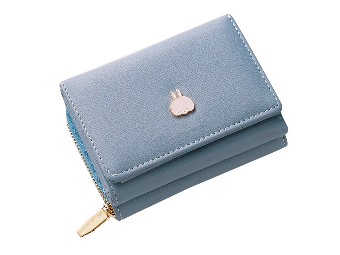 Cartera cuadrada de dibujos animados para mujer, de piel sintética, con múltiples ranuras para tarjetas y cremallera, monedero para identificación, para niñas.