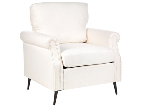 Sillón de poliéster blanco crema/negro BELIANI Vietas
