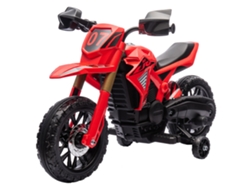 Moto eléctrica infantil de 6 V con ruedas auxiliares - Roja