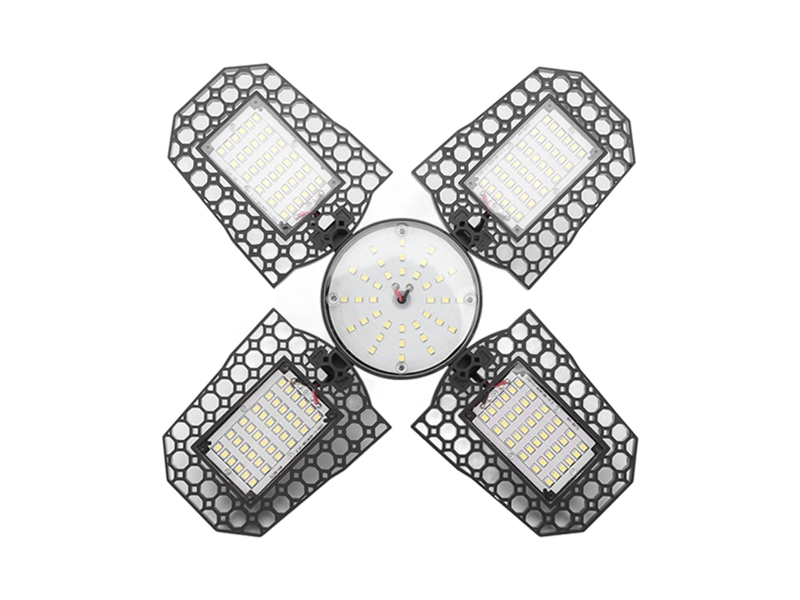 2026-lámpara De Techo Led Para Garaje Plegable 4 Hojas 100w Alto Brillo Ahorro Energético E27 85-265v
