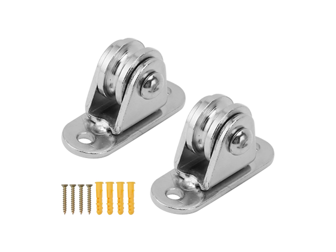 Polea silenciosa de acero inoxidable para puerta corredera de pared (2 piezas)