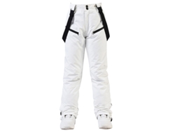 Pantalones de esquí unisex, cálidos, resistentes al viento y al agua, con tirantes ajustables y desmontables, color blanco, talla XXL.