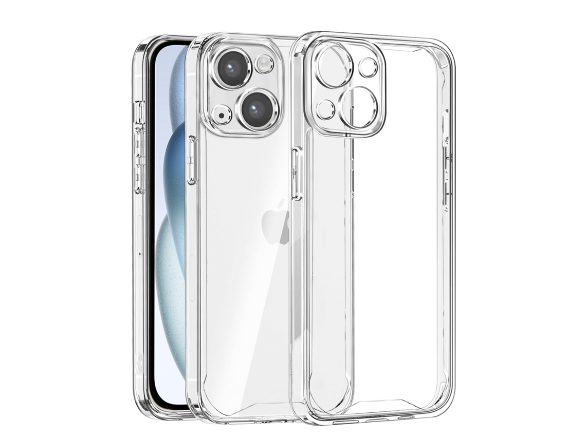 Carcasa Transparente Armour Antichoque Con Bordes Reforzados Y Protección De Cámaras Para Iphone 15 Plus