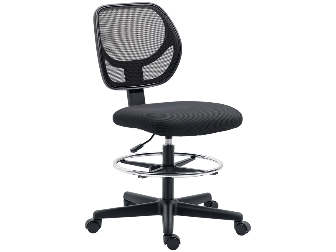 Silla Dibujo Reposapiés Altura Regulable Negra