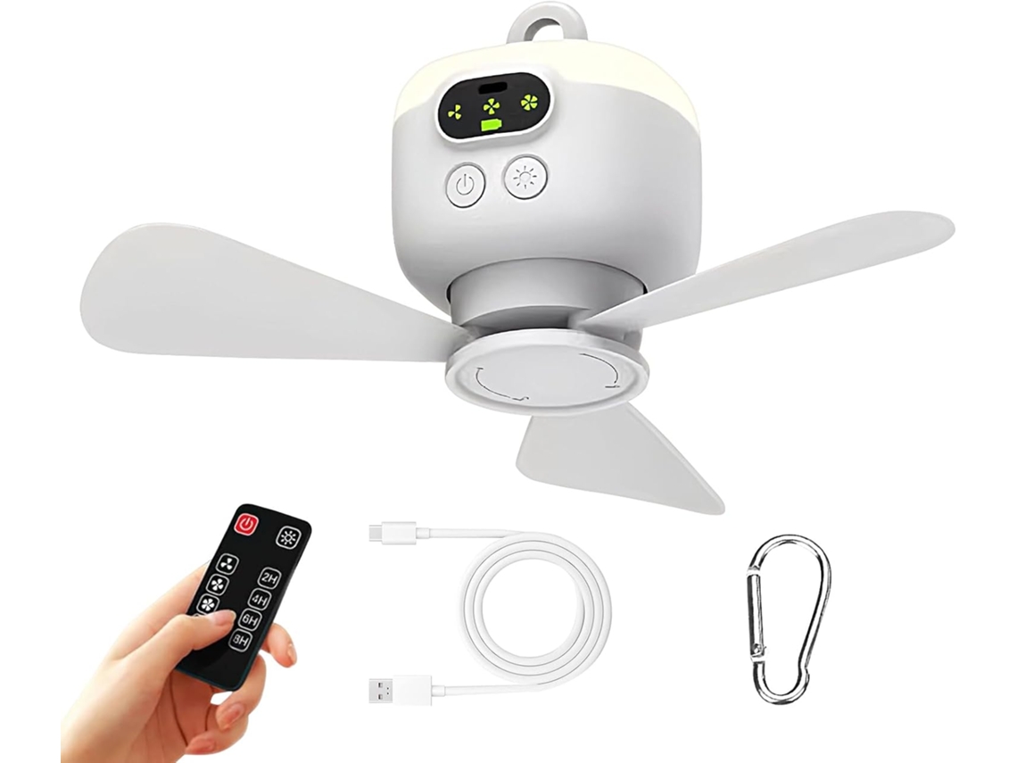 Ventilador Con Luz Para Camping | Tienda De Campaña | Recargable Por Usb