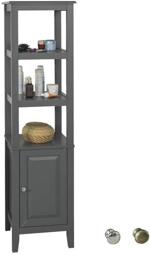Sobuy Frg205dg Mueble columna de baño armario para bañoestanterías 3 y 1 puertaes gris 40 151 33cm