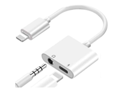 2 Em 1 3.5 Mm Jack Aux Divisor 8 Pinos Para Iphone