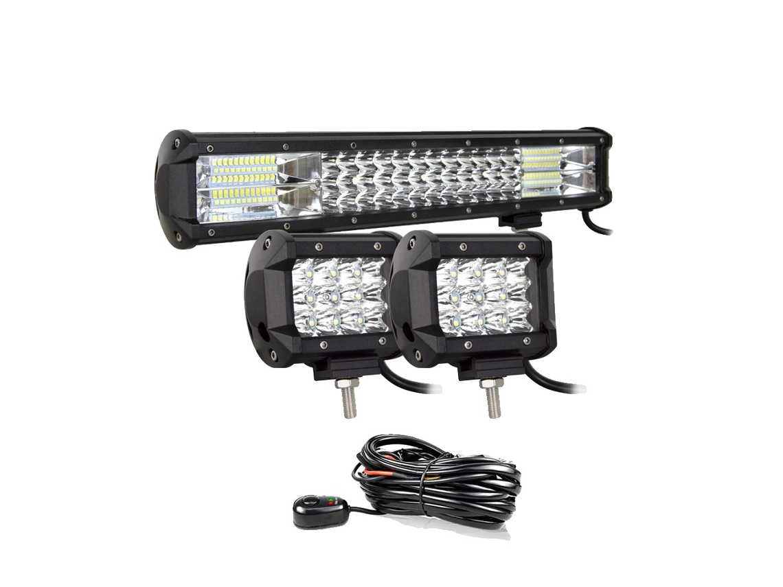 Barra de luces LED, superbrillante, construcción duradera, 17 pulgadas, 2 x 36 W, cable N OEM