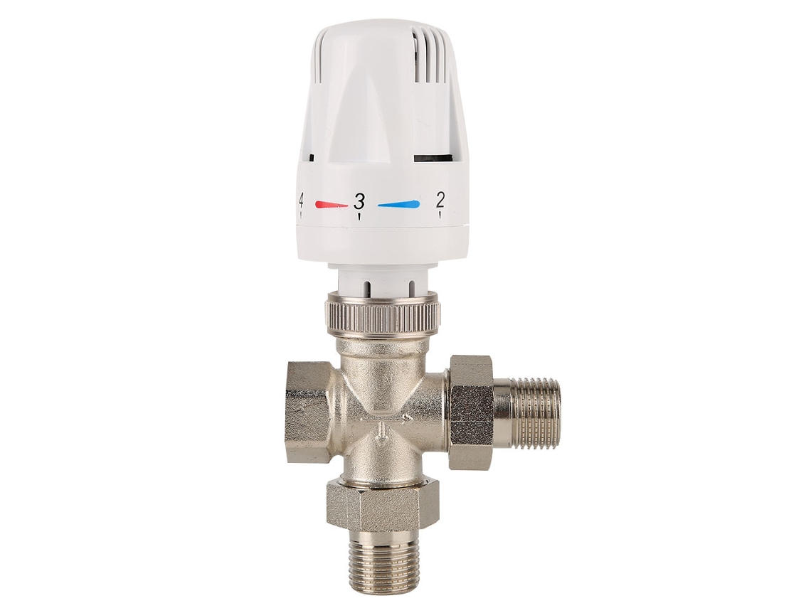 Válvula termostática de cobre para radiador de 3 vías, DN15, 1/2 pulgada, con control automático de temperatura